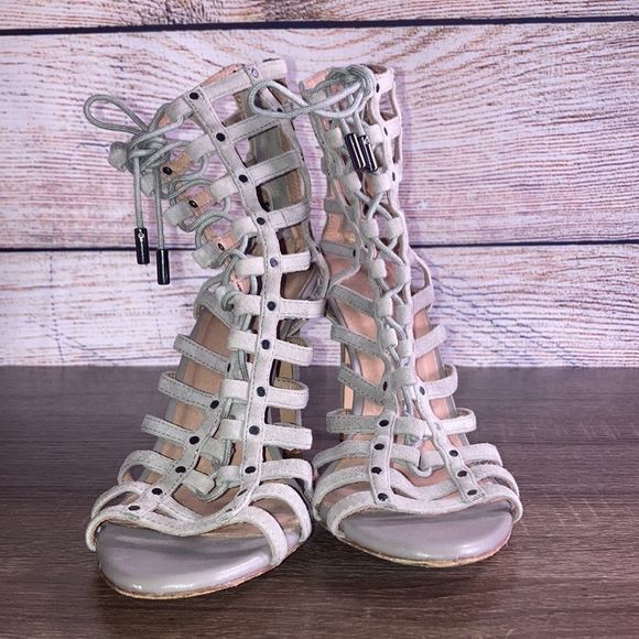 Women’s Joie Gray Strappy Heels Size 7.5 - Picture 3 of 11